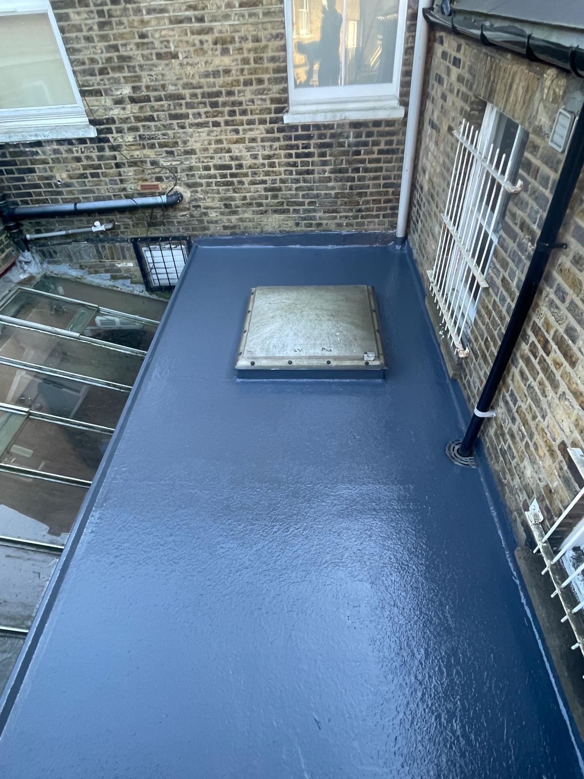 GRP flat roof with skylight